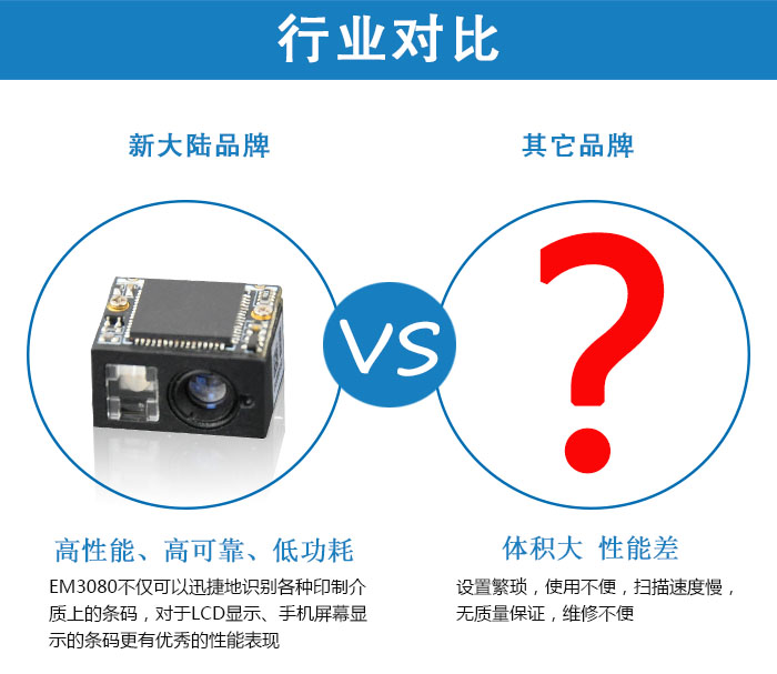 EM3080二維掃描模塊與其他品牌對比